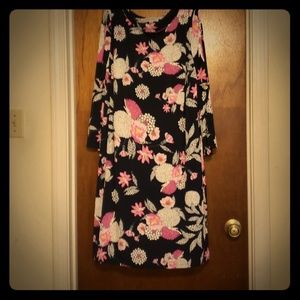 NWOT navy with pink and white flower dress